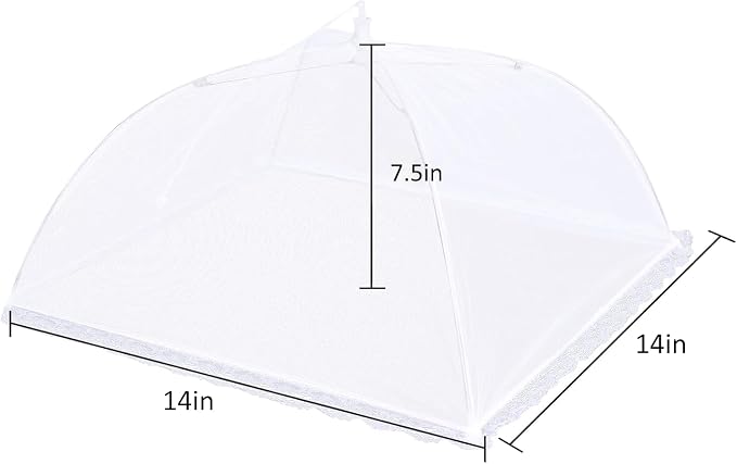 4 Pack Mesh Food Covers 14 inch, Large and Tall Food Covers, Pop-Up Mesh Food Covers Tent Umbrella for BBQs, Outdoors, Screen Tents, Parties Picnics