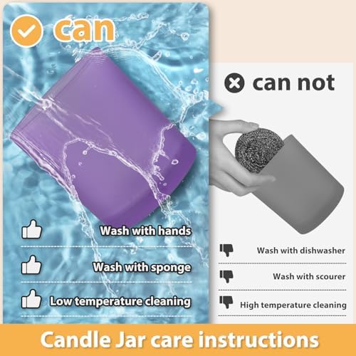 SHOWIN 10 OZ Thick Candle Jars for Making Candles 15 Pcs, Empty Jars with Wood Lids for Candle Making, Sample Container, Frosted Purple - Image 2