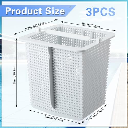 FillTouch 3 Pcs SPx1600M Skimmer Basket Replacement Strainer Basket Compatible with Hayward Super Pump Hayward SP2607x10 SP2615x20XE SP1615x20 Inground Pool Pump, Filter Replace SP1600M(White)