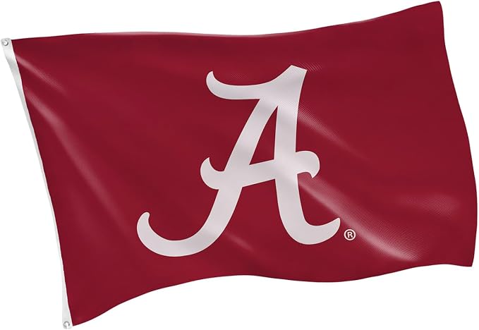 NCAA University of Alabama Flag with Grommets, 3'x5' Alabama Crimson Tide Outdoor College Flags & Banners for Garden Patio Indoor Wall Décor