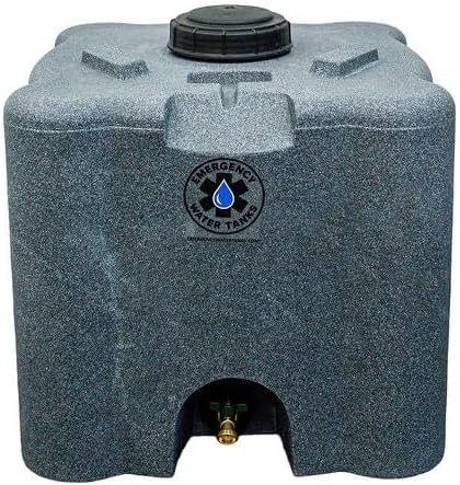 30 Gallon Stackable Emergency Water Storage Tank – Heavy-Duty Water Barrel for Long-Term Drinking Water or Preparedness (Granite)