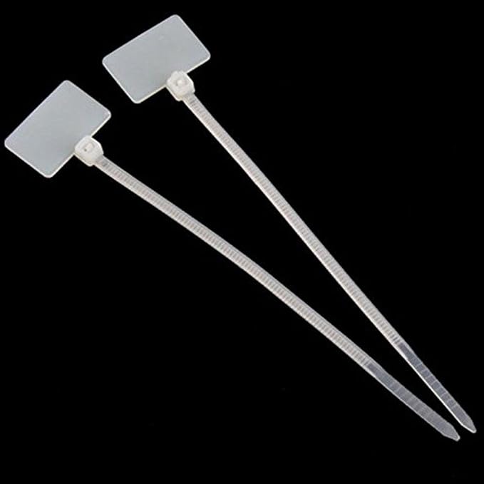 Write on Tags Wire Zip Ties Cable Mark Tags Nylon Power Marking Label (300Pcs)