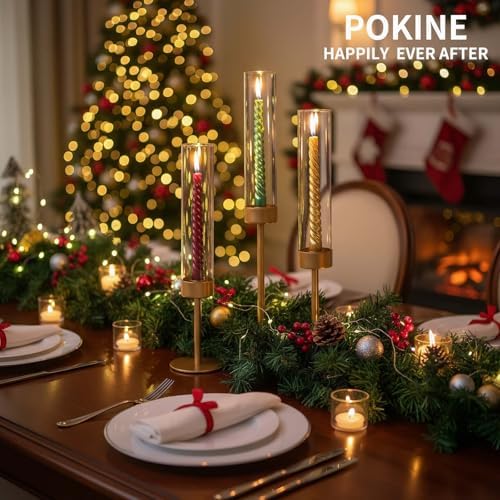 POKINE Gold Candle Holders Set of 6 for Taper Candle Holders - Image 7