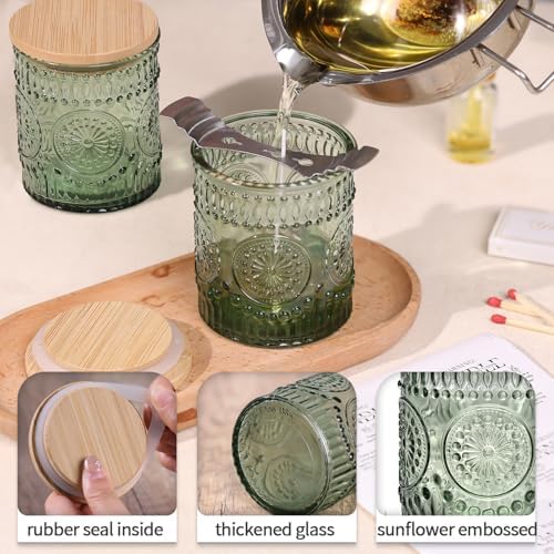 DARJEN 10 Pcs 8oz Glass Candle Jars with Lids, Candle Tins-Green - Image 3