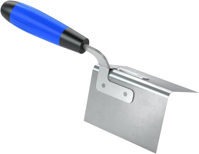 Bon Outside Corner Bullnose Trowel 5" x 3 1/2" with 5/8" Radius and Comfort Grip Handle | Stainless Steel, Flexible 80° to 90° Angle for Rounded Corners