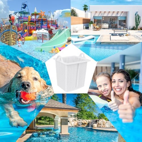 WKZO 2-Pack Pool Pump Strainer Basket, Compatible with SPX1600M Replacement | Fits Hayward SP1600X5, SP1605X7, SP1610X15. 6"x5.5" Strainer, Heavy-duty, Strong Handle, Easy Clean