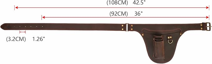 Leather Florists Tool Belt Bag,3 Pockets,Adjustable Gardeners Waist Holster | Fit 34-40 Inches Waist, Lightweight, Heavy Duty, Versatile For Woodworking Outdoor Transplanting Trimming DIY, Gift for Him