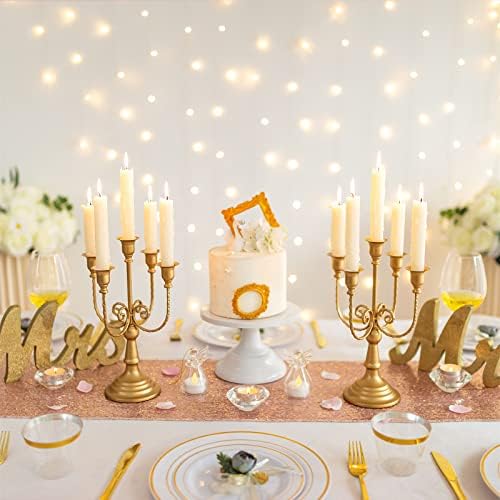 Sziqiqi Gold Candelabra Candle Holders for Wedding Christmas, 5 Arms - Image 3