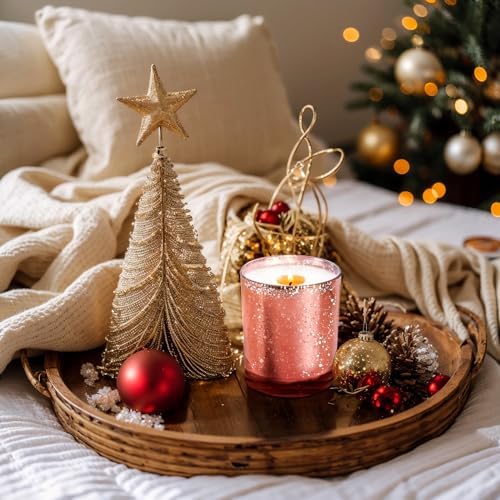 SHOWIN 10 OZ Thick Candle Jars for Making Candles 15 Pcs, Empty Jars with Wood Lids for Candle Making, Sample Container, Rose Gold - Image 5