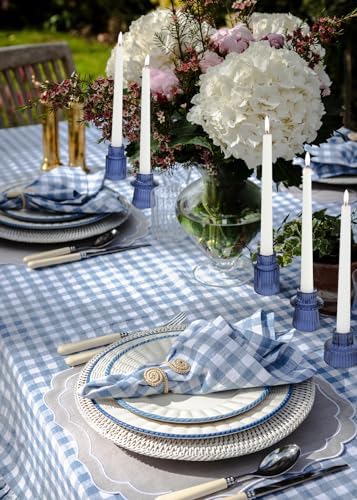 Vixdonos Glass Candlestick Holders Tealight Candle Holders for Table Centerpieces, Wedding Decor and Dinner Party (6 Pcs, Dark Blue) - Image 4