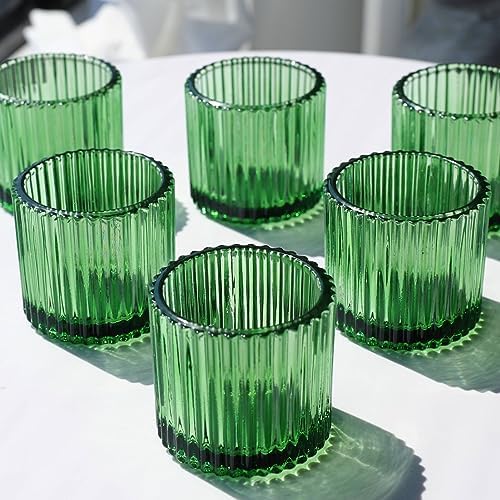 VOHO Large Green Votive Candle Holder 2.75'' x 2.56'' Set of 6 for Holiday by VOHO