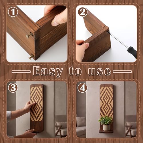 2 Pack Fall Bohemian Wooden Candle Sconces Set - Image 4