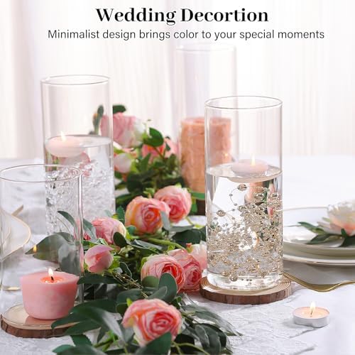UPBUD 8 Inch Glass Cylinder Vases for Centerpieces, 12pcs Clear Flower Vase - Image 2