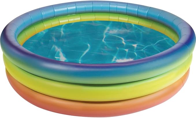Poolcandy Inflatable Sunning Pools for up to 3 Adults (Rainbow Blue, Yellow, and Orange Inflatable Sunning Pool)