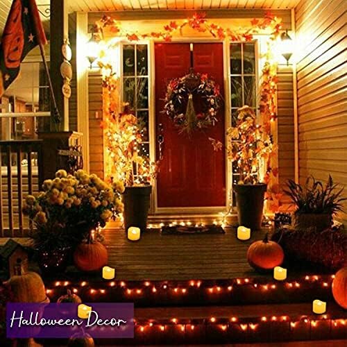 24 PCS LED Flameless Flickering Plastic Tealight Votive Candle Bulk Battery Operated/Electric Flicker Small Tea Lights Bright Fake Candles for Halloween Christmas Lantern Decorations - Image 5