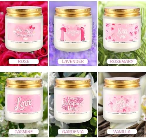 Valentine's Day Pink Scented Candles-12Pcs 3.5oz Each-Natural Plant Essential Oils & Cotton Wick, Aromatherapy Candle for Relaxing Stress Relief, Home Decor & Romantic Gifts for Her. - Image 2
