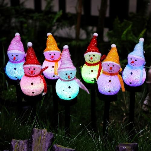 Outdoor Christmas Decorations 2025-Christmas Light Stakes for Yard-Snowman Solar Lights-Snowman Christmas Ornaments for Yard Garden Lawn Landscape Patio Walkway Decor - Image 6