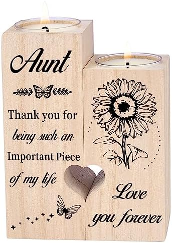 Double Sided Printing Candle Holders, Aunt Gifts from Nieces and Nephews by CREEK+BROOK