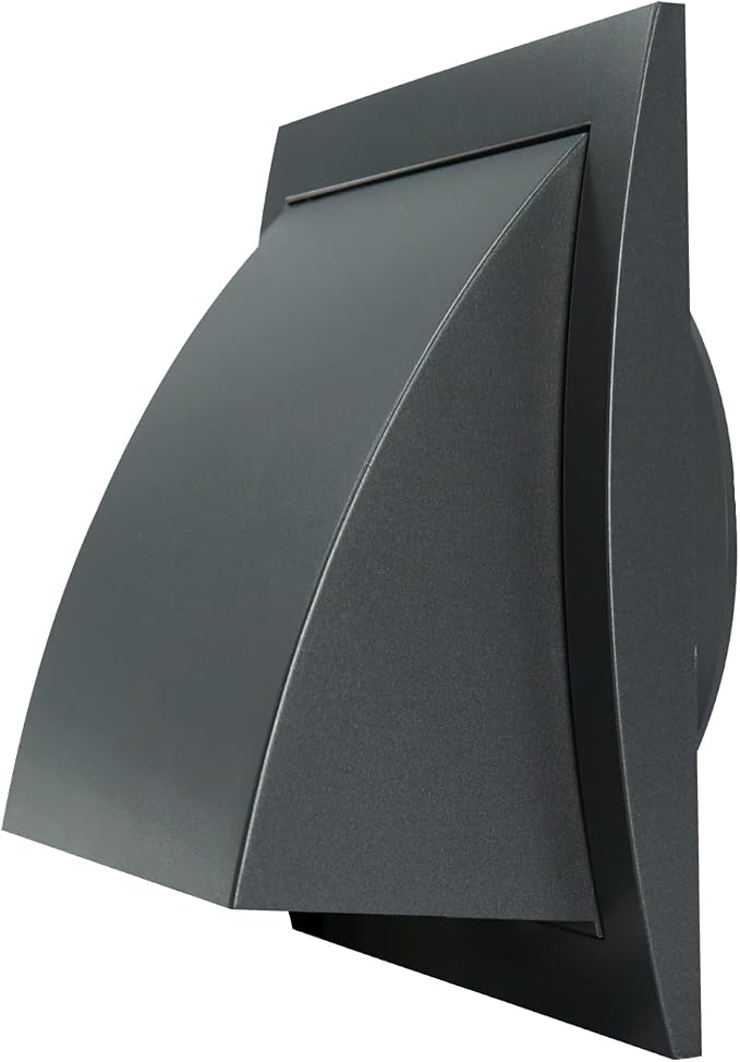 4 Inch Exhaust Hood Vent with Rain Cover and Flap - Outdoor Air Vent Cover - HVAC Exhaust Cap - ABS Plastic White
