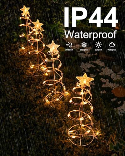 Christmas Decorations Spiral Christmas Tree Outdoor Pathway 4 Pack 19IN - Image 4