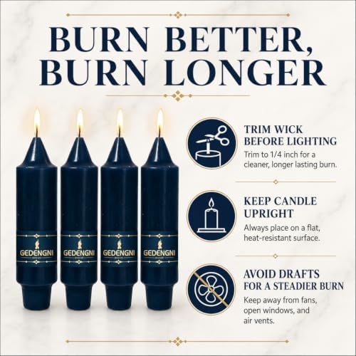 Candlesticks Short Taper Candle,5inches Navy Blue Candle Sticks Dripless Tapered Candles for Home Decor Weddings Festive Party Holiday - Image 3