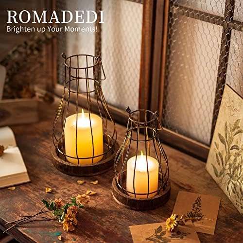 Romadedi Lantern Rustic Farmhouse Decor, Set of 2 - Image 2
