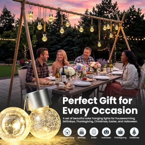 SOLPEX Hanging Solar Lights for Outside Garden Solar Hanging Lanterns 16 Pc - Image 7
