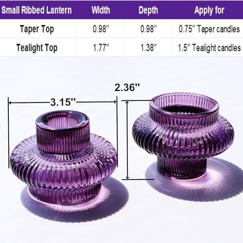 VOHO Set of 6 Purple Taper Candle Holders for Halloween Thanksgiving Gifts - Image 6