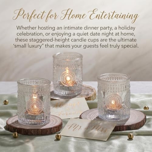 30 Pcs Clear Votive Candle Holders for Wedding, Glass Tea Lights Holder, - Image 2