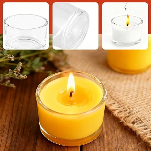 36 Pack Clear Glass Tealight Candle Holders for 1.5" Tealights - Image 3