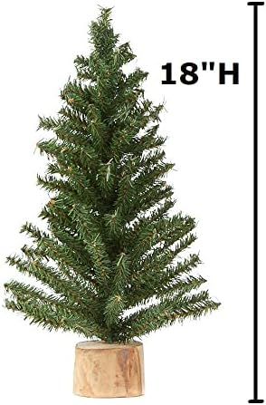 Small Artificial Canadian Pine Christmas Tree by Factory Direct Craft Mini 18 inch Artificial Pine Christmas Tree with Real Wood Base - Add to Holiday Décor and Decorations in Home or Office - Image 5