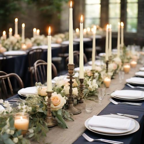 Ivory Taper Candles 4 Pack Vanilla Cream Scented Candles 10 inch Long Candlesticks for Wedding Festiva Dinner Holiday Decor - Image 2