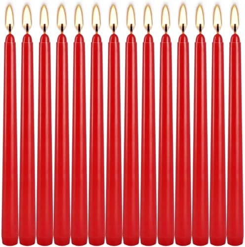 14 Pack Tall Taper candles-10 inch Red Unscented Candles with 8-Hour Burn Time for Christmas, Weddings, New Year Celebrations, Festive Gatherings by Wfmolcand