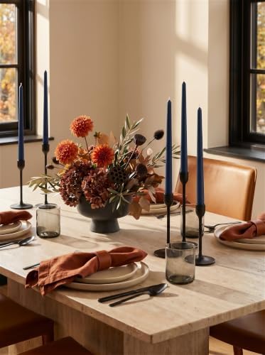 10" Classic Taper Candles, Navy Blue, 4-Pack, 7-8 Hours Long Burning, Unscented Tall Candlesticks - Image 7