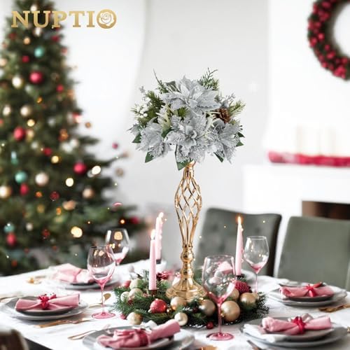 NUPTIO Gold Centerpiece Stand for Table, Twist Style, 20.5" Tall, 2 Pcs - Image 4