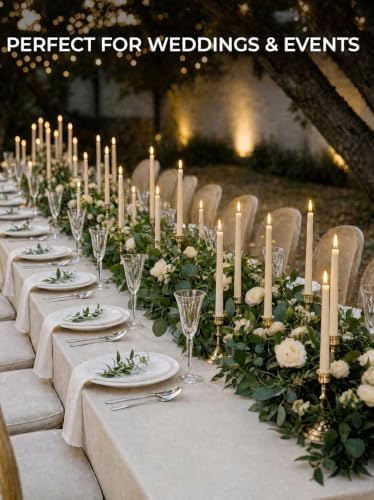 CANDWAX 10 inch Ivory Taper Candles - 36 Pack for Wedding Table Decor & Centerpieces - Dripless Smokeless Long Lasting Unscented Candlesticks - Value Set for Dinner Table & Home Decor - Image 5