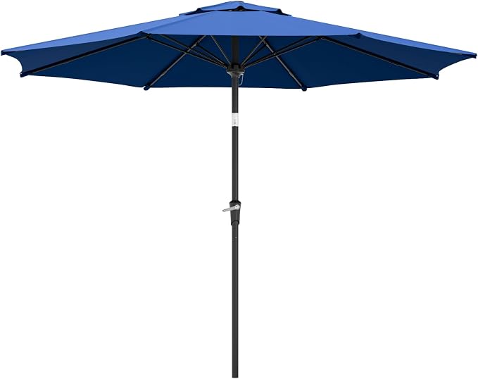 Sannwsg Outdoor Patio Umbrella,Table Umbrella with Push Button Tilt and Crank,Market Umbrella with 8 Sturdy Ribs,Yard Umbrella