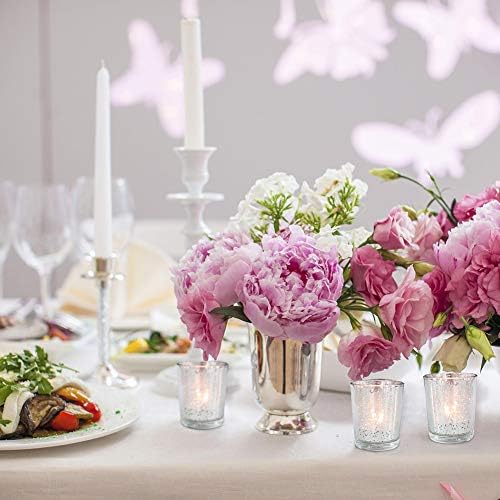 Volens Silver Votive Candle Holders Bulk, Mercury Glass Votives Set of 12 - Image 2