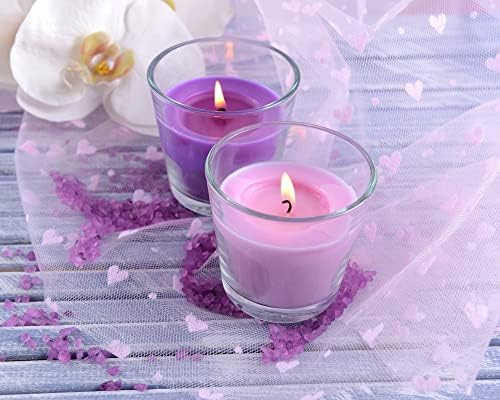 Set of 20 Pink Votive Candles Clear Glass Filled Unscented Soy Wax Candle for Home Spa Weddings Romantic Holiday Party and DIY - Image 3