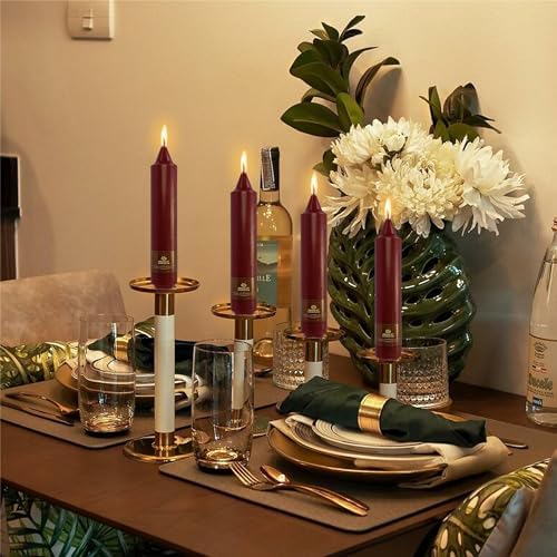 Taper Candles Red Candlesticks,7Inches Short Tapered Candle Unscented Candle Sticks Dripless Candles for Dinner Decor Housewarming Gift Idea,4pcs (18D4PC-RED) - Image 4