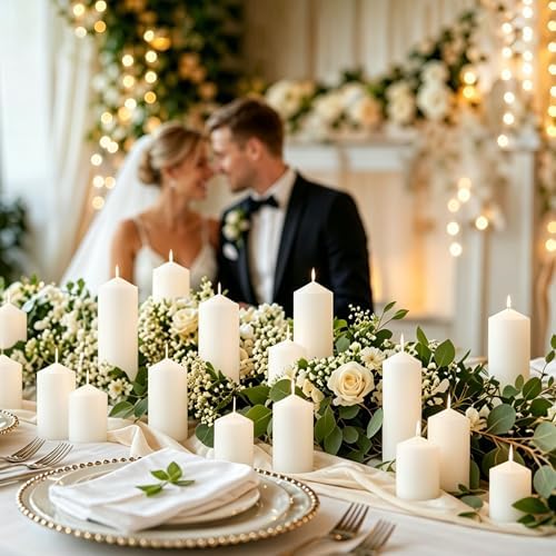18-Pack White Pillar Candles Bulk Set, 2x3, 2x4, 2x6 Inch - Image 6