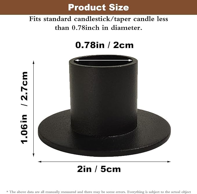 GUTE Taper Candle Holder Matte Black Iron Candlestick Home Decor 4Pcs - Image 2