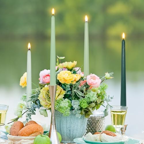 Candlesticks Long Taper Candle,Green Tea Scented 10 Inches Gradient Green Candle Sticks Smokeless Tapered Candles for Home Décor Holiday Gifts - Image 5