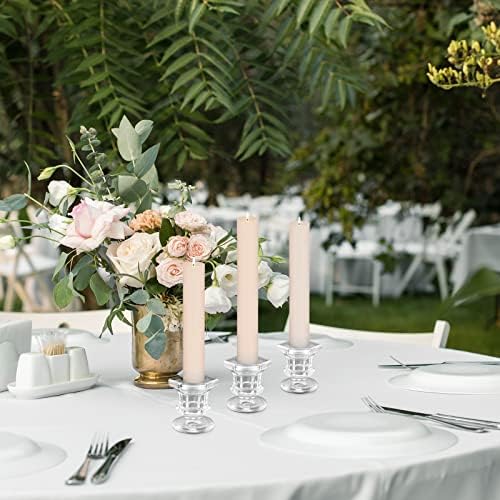 Potchen 18 Sets Glass Candle Holders Wedding Crystal, Clear, 18 Pieces - Image 5