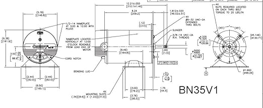 Pool Pump Motor, 1-1/2 HP, 3450, 115/230V