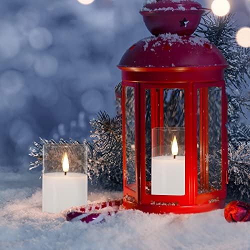 Glass Flameless Votive Candles with Remote, Battery Operated, 6Pack Clear - Image 2