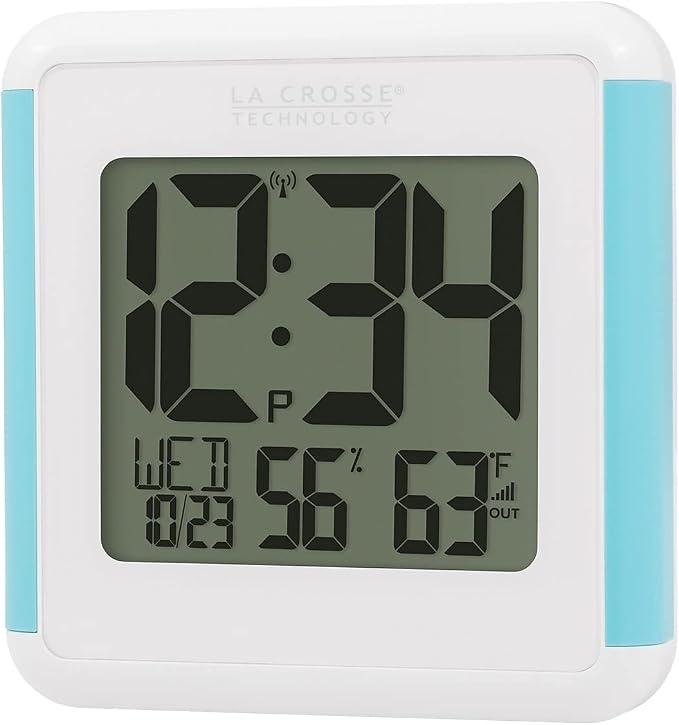 La Crosse Technology 515-1912 Splash-Proof Shower Cube Atomic Clock with Temperature & Humidity
