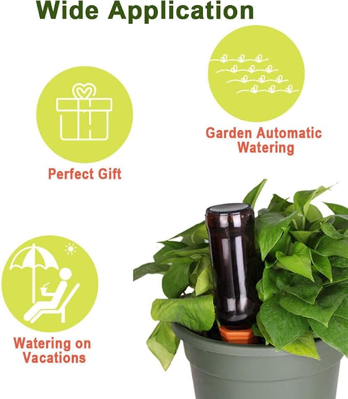 vensovo Terracotta Self Watering Spikes - 16 Pcs Potted Plant Watering Devices Vacation Self-Watering Stakes for Outdoor, Indoor Plants, Wine Bottle