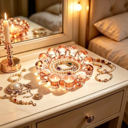 Chic Orange Bubble Glass Candle Dish – Modern Clear Glass Candle Holder for Tealights & Diffusers, Decorative Tray for Home & Tabletop Decor（1 Pack） - Image 6