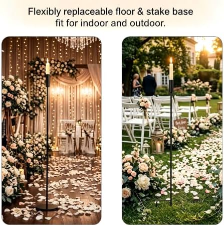 1Pc Tall Adjustable Black Floor Candle Holder with Ground Stake,51 Inches - Image 3